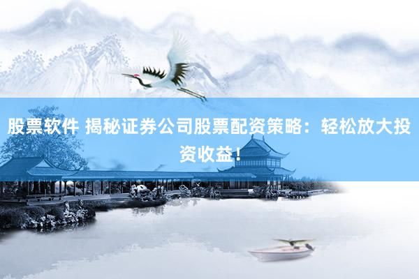 股票软件 揭秘证券公司股票配资策略：轻松放大投资收益！