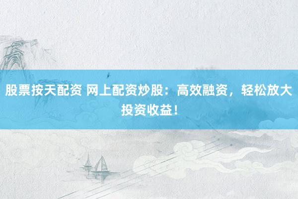 股票按天配资 网上配资炒股：高效融资，轻松放大投资收益！