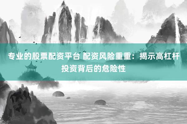 专业的股票配资平台 配资风险重重：揭示高杠杆投资背后的危险性