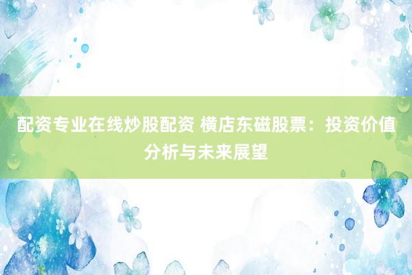 配资专业在线炒股配资 横店东磁股票：投资价值分析与未来展望