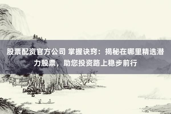 股票配资官方公司 掌握诀窍：揭秘在哪里精选潜力股票，助您投资路上稳步前行