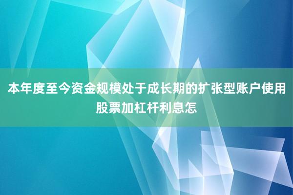 本年度至今资金规模处于成长期的扩张型账户使用股票加杠杆利息怎