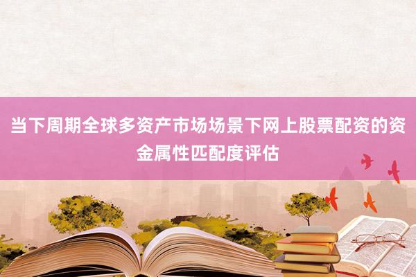 当下周期全球多资产市场场景下网上股票配资的资金属性匹配度评估