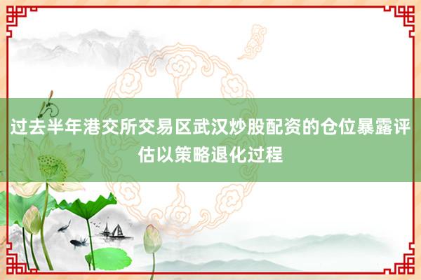 过去半年港交所交易区武汉炒股配资的仓位暴露评估以策略退化过程