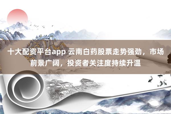 十大配资平台app 云南白药股票走势强劲，市场前景广阔，投资者关注度持续升温